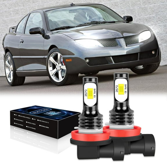 For Pontiac Sunfire 2003-2005 H11 LED Headlight Bulbs Kit 6000K White 8000LM High/Low beam