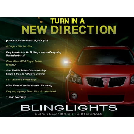 For Pontiac Vibe Side View LED Mirror Turnsignals Lights Turn Signals Lamps Mirrors Light Signalers