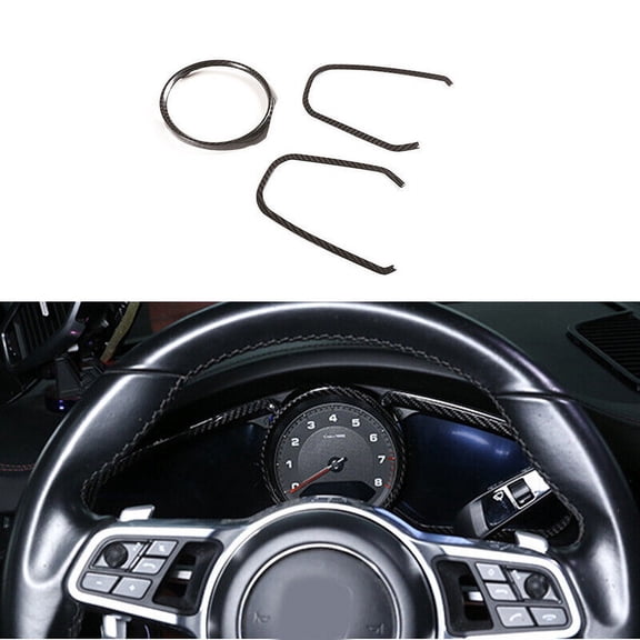 For Porsche Cayenne Real Carbon Fiber Front Dashboard Edge Cover Trim 2018-2022