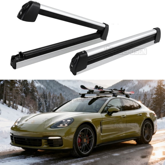 For Porsche Panamera Ski Snowboard Roof Rack Carrier 6 Pair Skis 4 Snowboards