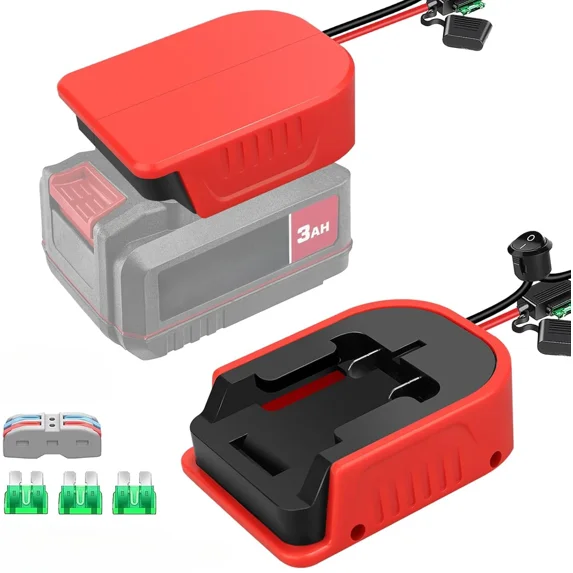 For Power Wheel Adapter for Bauer 20V Battery with Fuse & Wire terminals for Rc