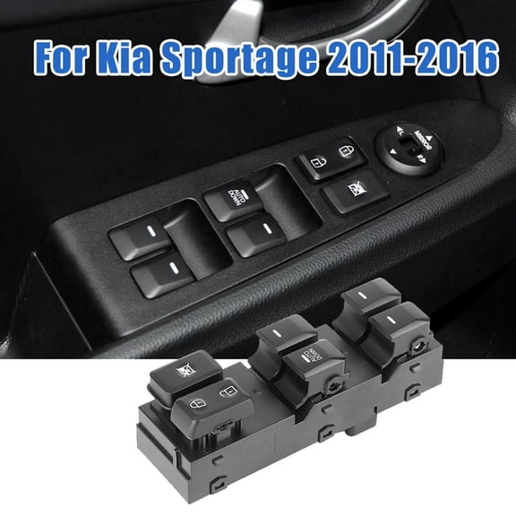 For R 2011-2016 Power Master Window Lift Control Switch Front Left LH Driver Side 93570-3W000(AUTO DOWN),1 * Power Master Window Switch,black