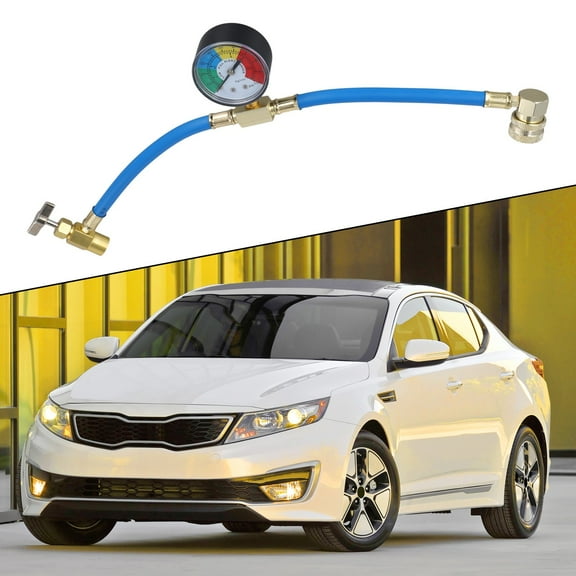 For R134A Car Air Conditioning Recharge Measure Kit Gas Gauge with Filling Hose Auto Accessories