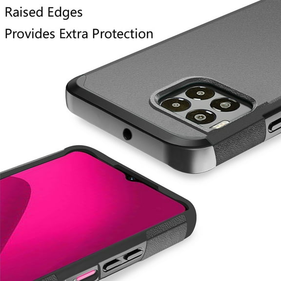 For REVVL 7 PRO 5G Case Dual layers Rugged Cover with Tempered Glass Included