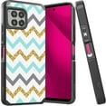thumbnail image 1 of For REVVL 7 Pro 5G Tough Strong MetKase Hybrid (Magnet Mount Friendly) + Tempered Glass Case Cover - ZigZag, 1 of 6