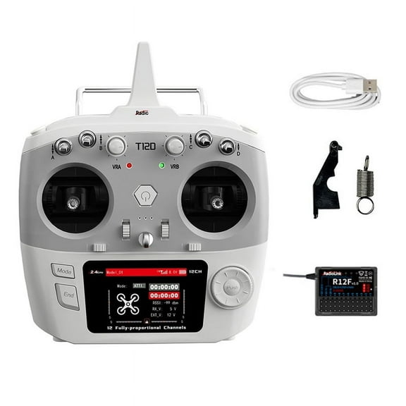 For RadioLink T12D 12CH RC Transmitter+R12F Receiver 2.4GHz Remote Controller for FPV Drone Fixed Wing Airplane Car L