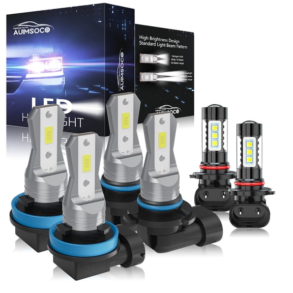 For Ram 1500 2011-2018 9005 H111 H10 LED Headlight Bulbs Super Bright Cool White, High Low Beam & Fog Light Conversion Kit 6PCS