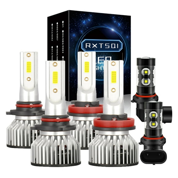 For Ram 2013-2018 w/o projector Front LED Headlights High-Low Beam + Foglight Bulbs Kit
