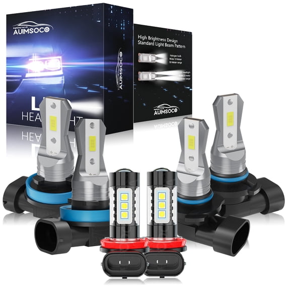 For Ram ProMaster City 2015-2021 6X LED Headlights Replacement, High Low Beam & Fog Lights Super Bright White, 300% Brighter, Easy Install