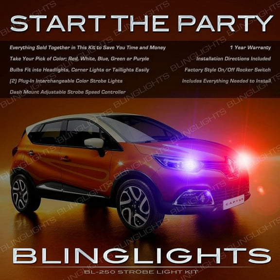 For Renault Captur Head Lamps Xenon Strobe Lights Kit Flasher Repeater
