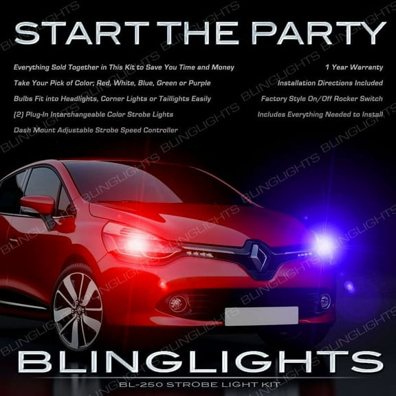 For Renault Clio Head Lamps Strobe Light Kit red white blue green and purple