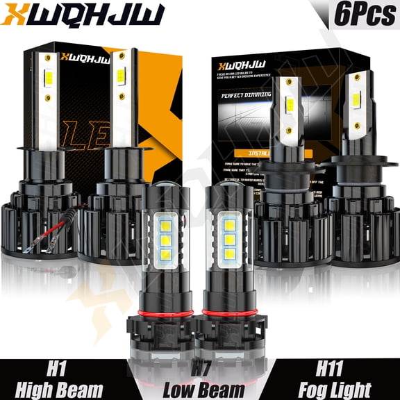 For Renault Duster 2019 Headlights H1 H7 High/Low Beam+ H11 Fog light Bulbs Pack of 6