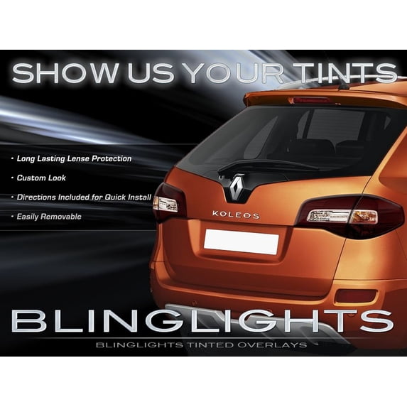 For Renault Koleos Tinted Smoked Tail Lamps Lights Overlays Film Protection Kit