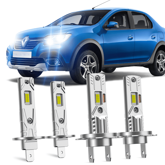 Fits 2015-2019 Renault Logan LED Headlight Bulbs H1 High Beam H7 Low Beam Replacement Kit