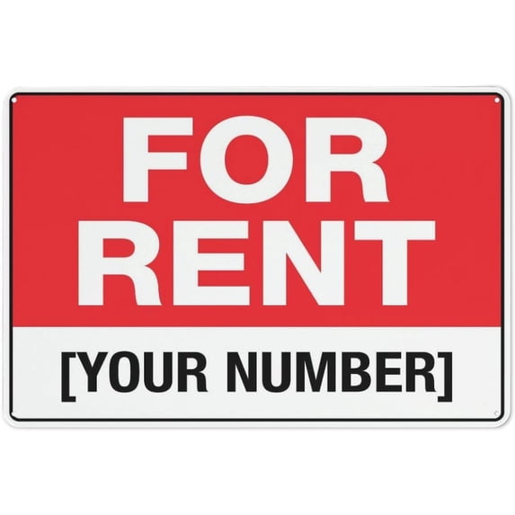 For Rent Sign, 12 x 8 Inches Rust Free Aluminum Metal Sign, Weather ...