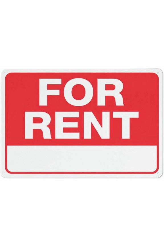For Rent Sign Metal Signs 12X8 Inch Rust Free Aluminum,Uv Ink Printing,Durable/Weatherproof Outdoor For Home