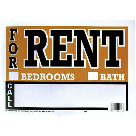 For Rent Sign Orange/Black High Quality by Hy-Ko