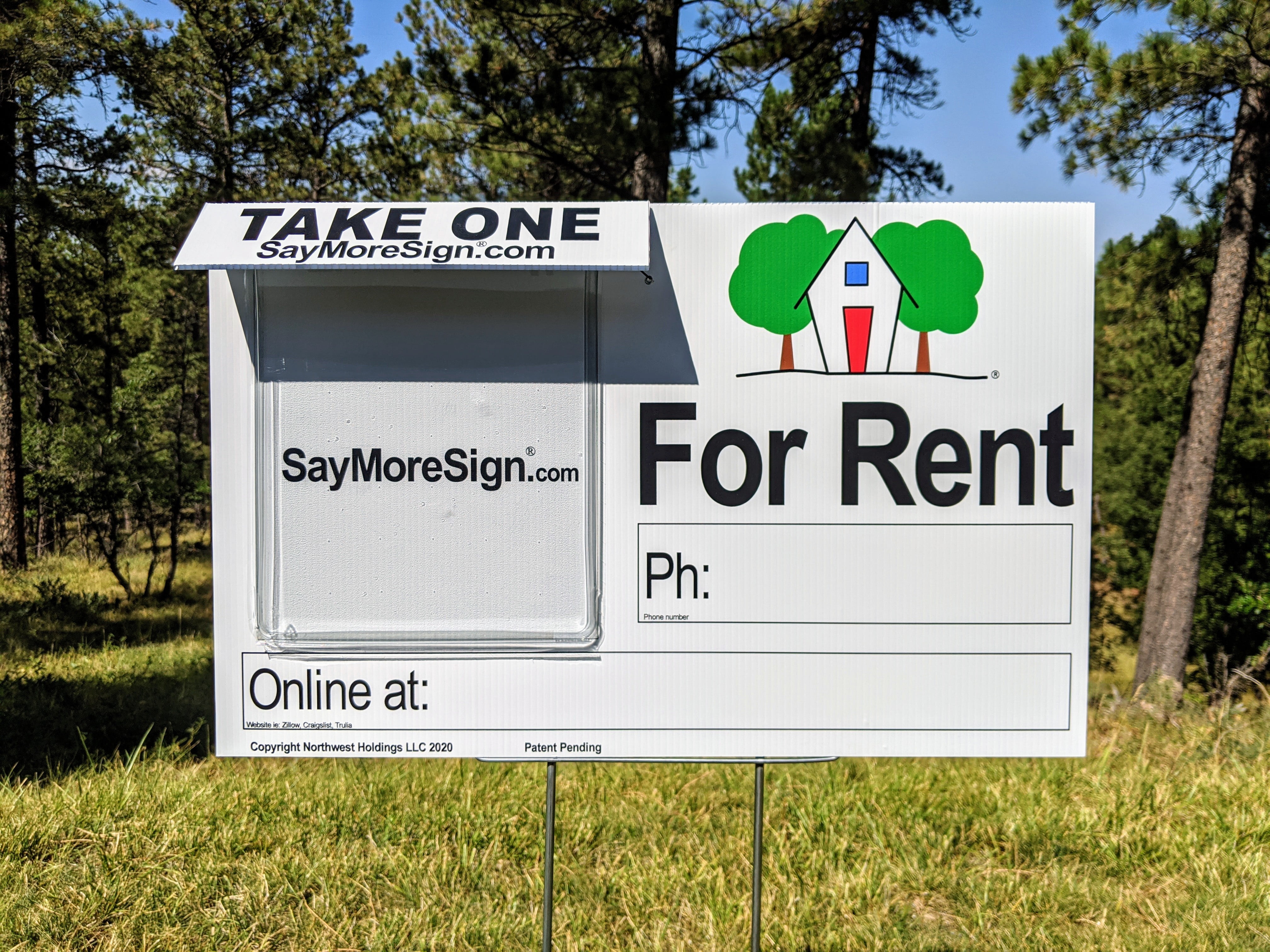 SayMore Sign For Rent Sign, Flyer Boxes, Spring Loaded Lids, Plastic ...