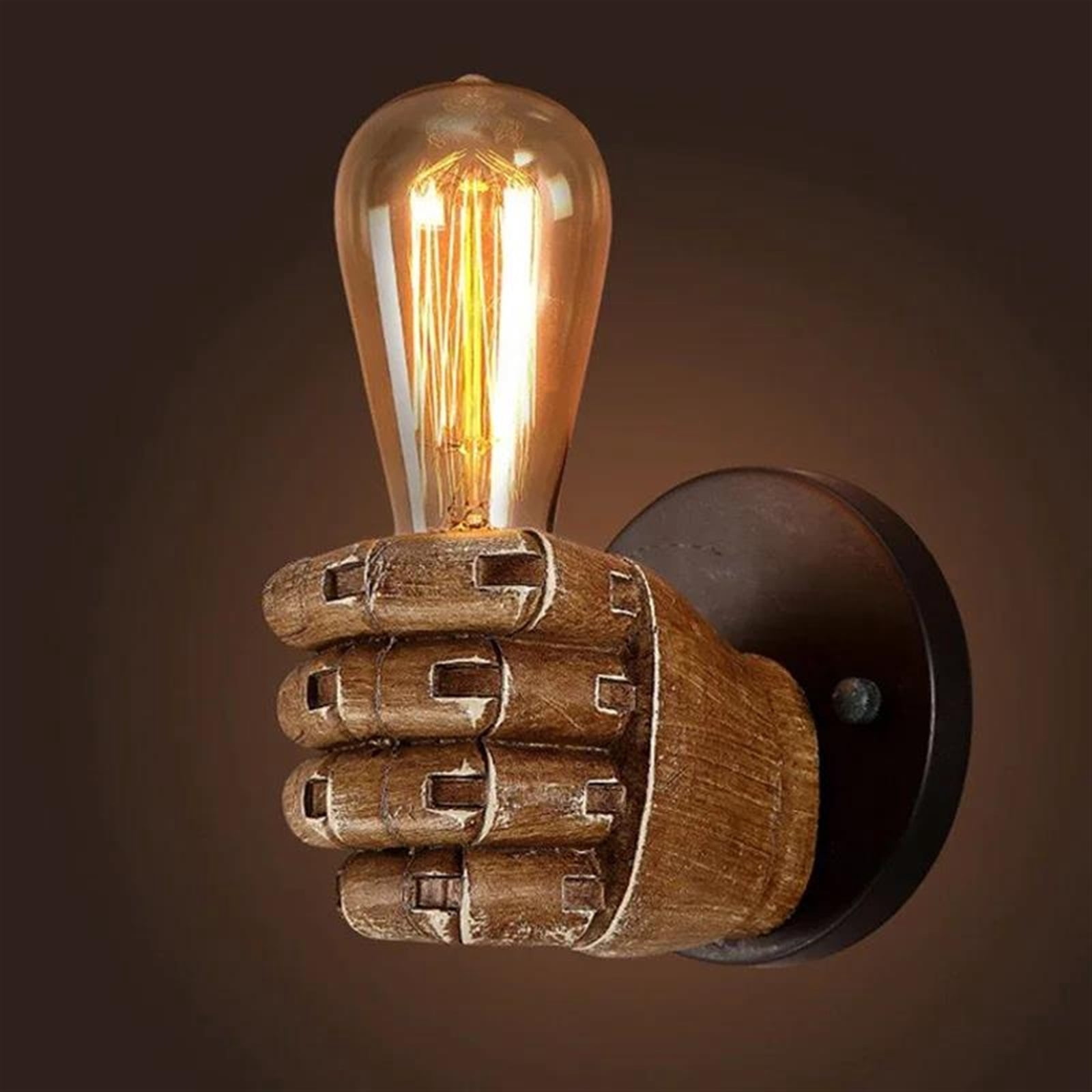 For Restaurant Study Dining Room Bar Coffee Shop Lights American Vintage Wood Hand Model Wall Lamps Loft Foyer Resin Wall Lights