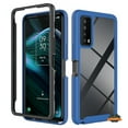 thumbnail image 1 of For Revvl 6X 5G (T-Mobile) Full Body Armor Slim Hybrid Double Layer Hard PC + TPU Transparent Rugged Shockproof Phone Case Cover by Xpression - Clear / Blue, 1 of 9