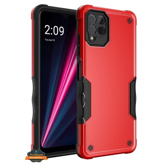 For Revvl 6X Pro 5G (T-Mobile) Hybrid Shockproof Heavy-Duty Tough Rugged Hard PC TPU Lightweight Slim Protective Phone Case Cover by Xpression - Red