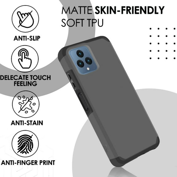 For Revvl 6X Pro 5G (T-Mobile) Shock Absorption 2in1 Hybrid Dual Layer Hard PC TPU Rubber Frame Armor Defender Cover ,Xpm Phone Case [ Gray ]