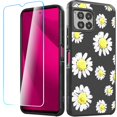 thumbnail image 1 of For REVVL 7 Pro 5G Tough Strong MetKase Hybrid (Magnet Mount Friendly) + Tempered Glass Case Cover - Chamomile Flowers, 1 of 6