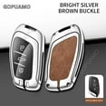 thumbnail image 1 of For Roewe A 3 buttons RX8 RX5 RX3 I6 I5 Car-Styling Accessories Zinc alloy+leather Car Remote Key Case Shell Cover Car Key Case, 1 of 12