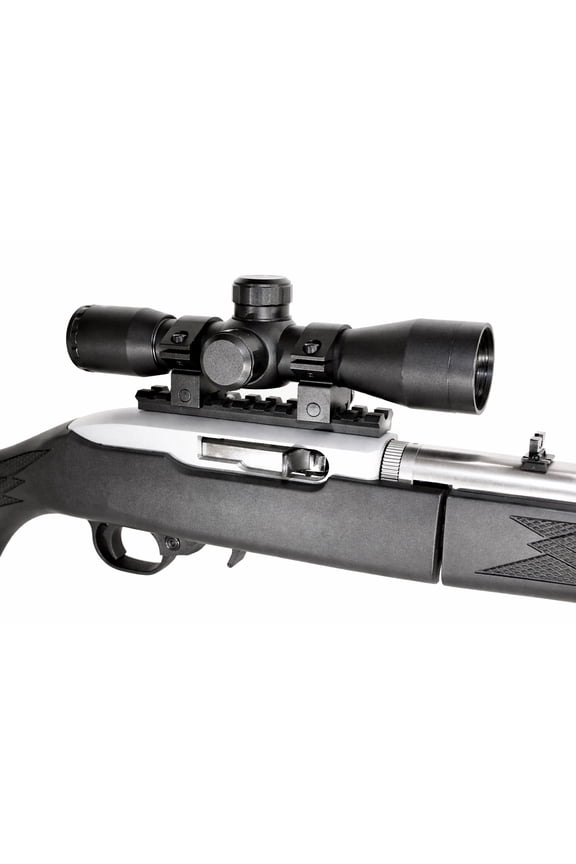 4x32 Rifle Scope with Mount & Rings for Ruger 10/22 | Mil-Dot Optic Picatinny Rail Black