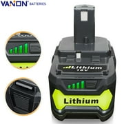 For Ryobi 18-Volt ONE+ P108 Lithium-Ion 5.0Ah High Capacity Battery P102 P103 P104 P105 P107 P109 P190 P191