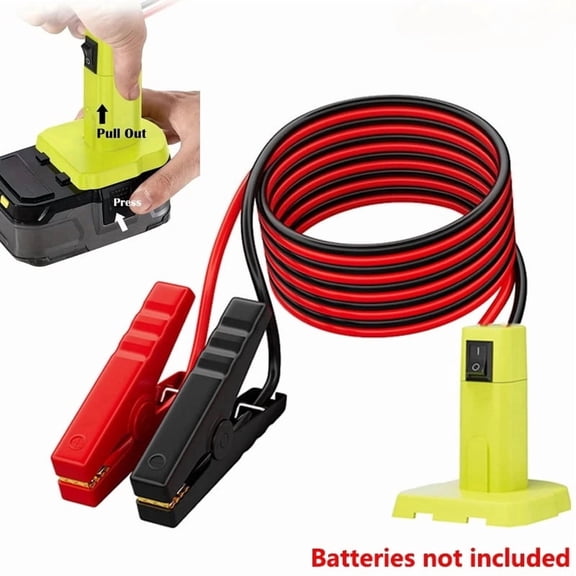 For Ryobi 18V Li-ion Battery Jumper Cables Jump 8AWG Auto Battery Accessories Cable Jump Starting Power Adapter