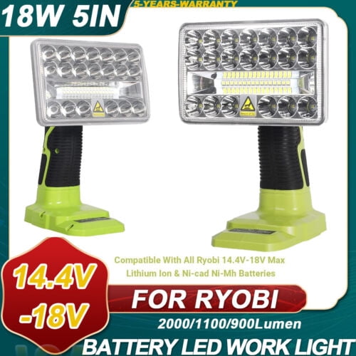 For Ryobi ONE Battery 18V LED Lighting Work Light Flashlight Spotlight Equipment