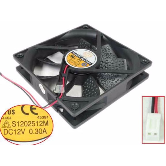 For S1202512M DC 12V 0.30A 120x120x25mm 2-Wire Server Cooling Fan