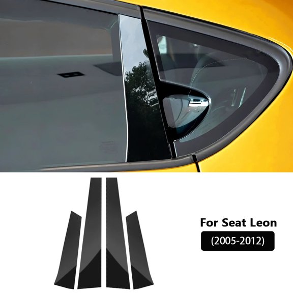 For SEAT Leon MK2 2005-2012 SEAT Altea Car Window Door Column B C Pillar Post Trim Cover Glossy Black PC Stickers Accessories