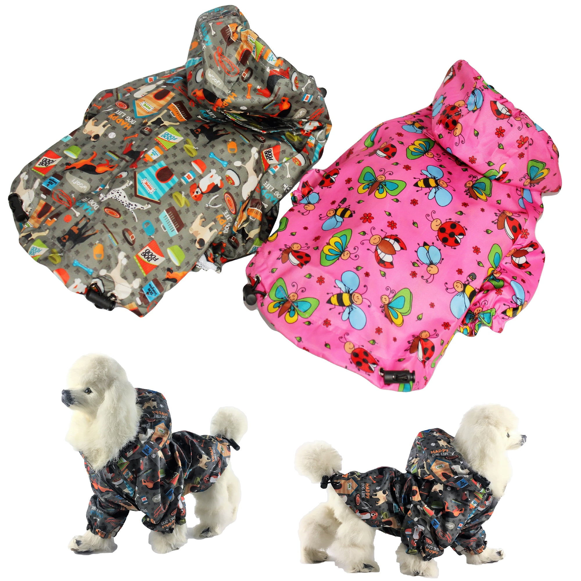 For SMALL Pet Cat Dog RainCoat Hoodie Coat WATERPROOF Rain Jacket