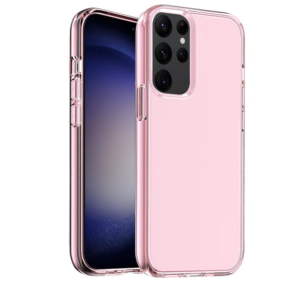 For SSamsung Galaxy S24 Ultra Transparent Shock Absorption Thick TPU Rubber Ultra Thick Hybrid Silicone Protective Slim Back Cover ,Xpm Phone Case [ Pink ]
