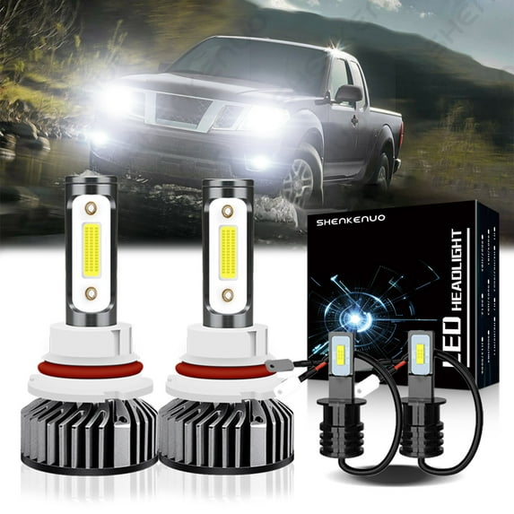 For SUBARU LEGACY 1998-2004 Headlights,9007/HB5 High Beam and Low Beam Bulbs+H3 LED Fog light Bulbs,6pc
