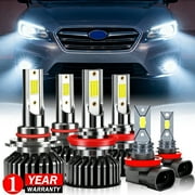 For SUBARU LEGACY 2015-2019 LED Headlight Bulbs,9005 HB3 High Beam+H11 Low Beam+H11 LED Fog light Bulbs,6pc