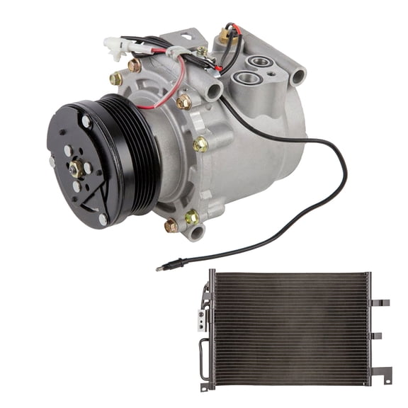 For Saab 9-3 1999 2000 2001 2002 AC Compressor w/ A/C Condenser & Drier - BuyAutoParts