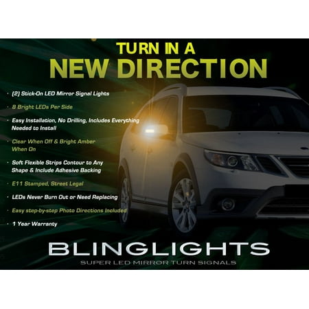 For Saab 9-3 9-3X Turbo X 93 Side Mirror LED Turnsignals Turn Signals Signalers Mirrors Lights Lamps