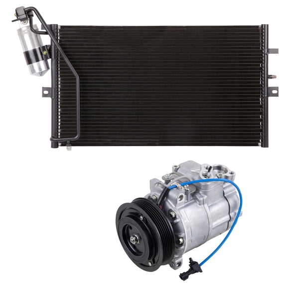 For Saab 9-5 2003-2009 AC Compressor w/ A/C Condenser & Drier - BuyAutoParts