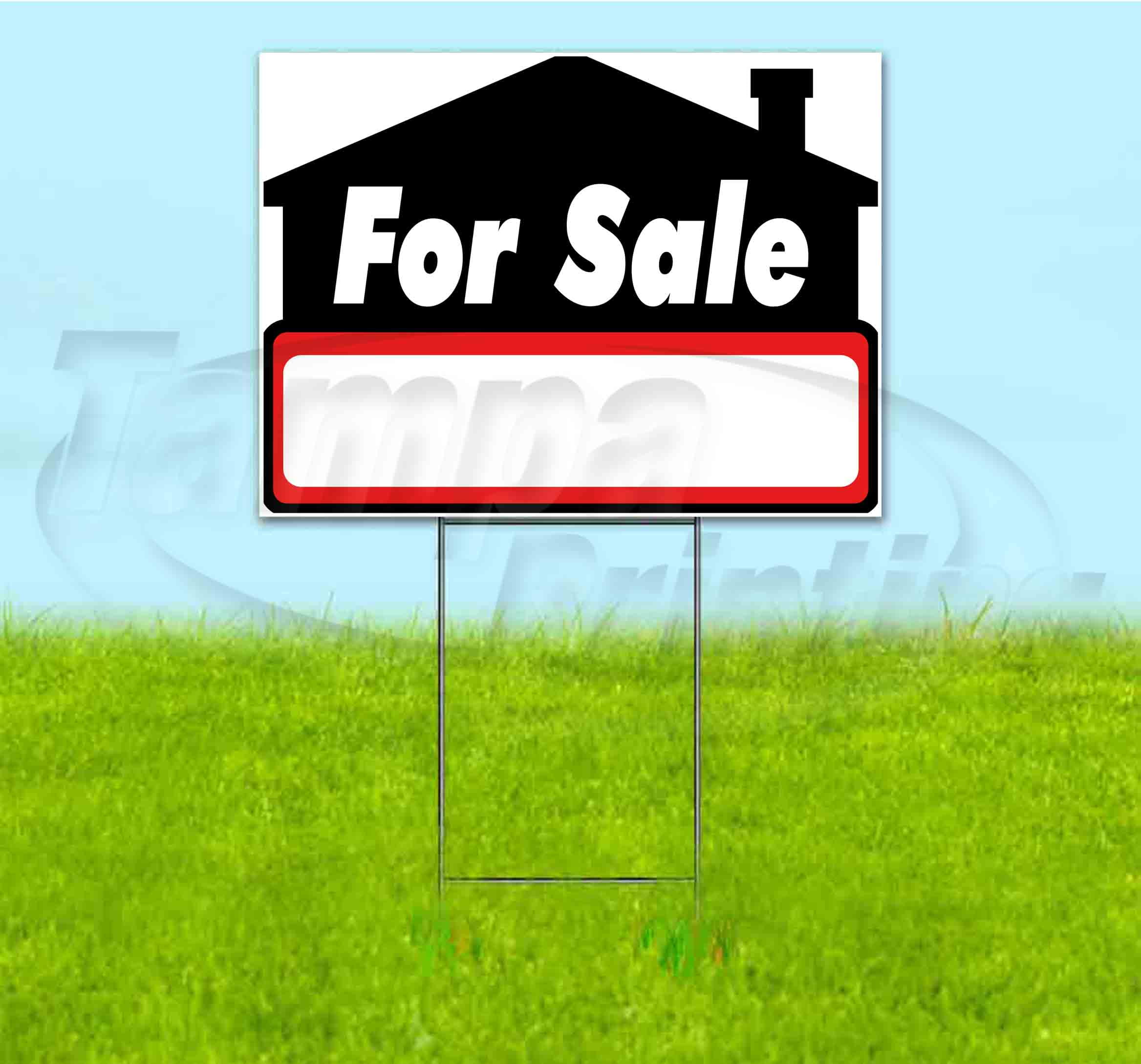 For Sale (18" x 24") Yard Sign, Includes Metal Step Stake