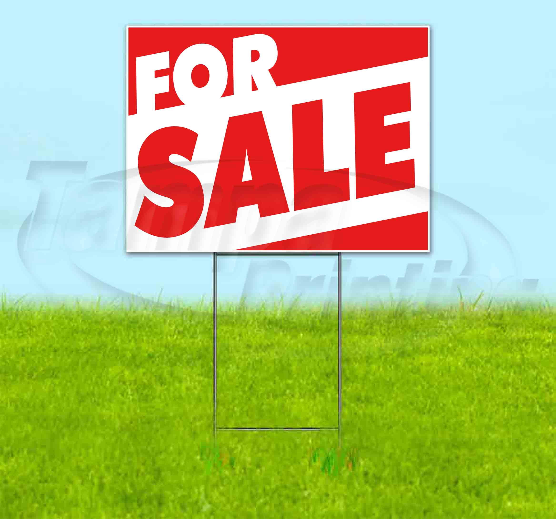 For Sale (18" x 24") Yard Sign, Includes Metal Step Stake