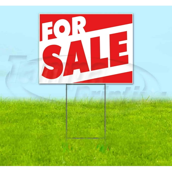 For Sale (18" x 24") Yard Sign, Includes Metal Step Stake