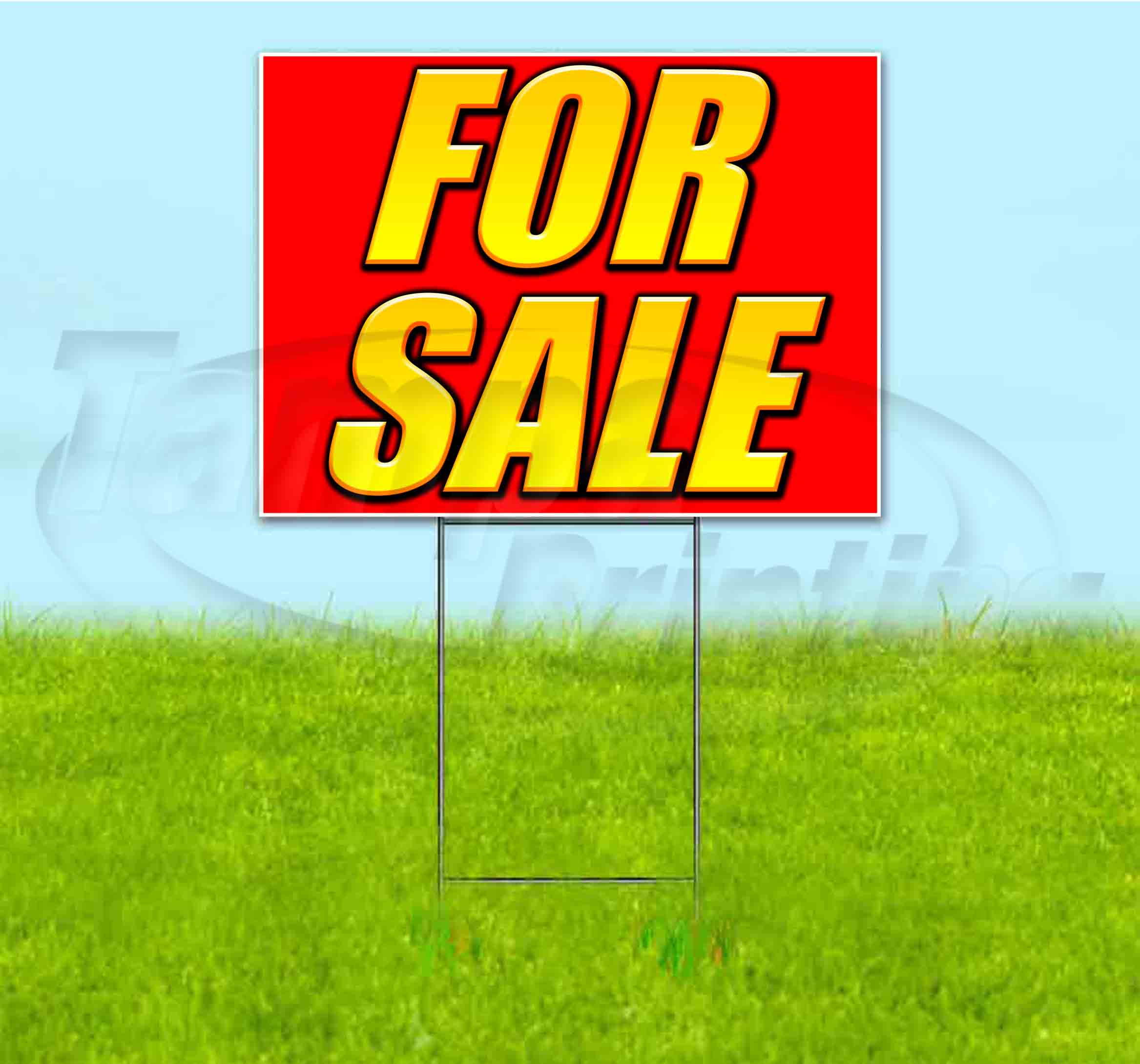 For Sale (18" x 24") Yard Sign, Includes Metal Step Stake