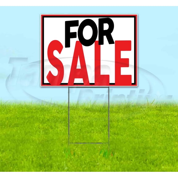 For Sale (18" x 24") Yard Sign, Includes Metal Step Stake