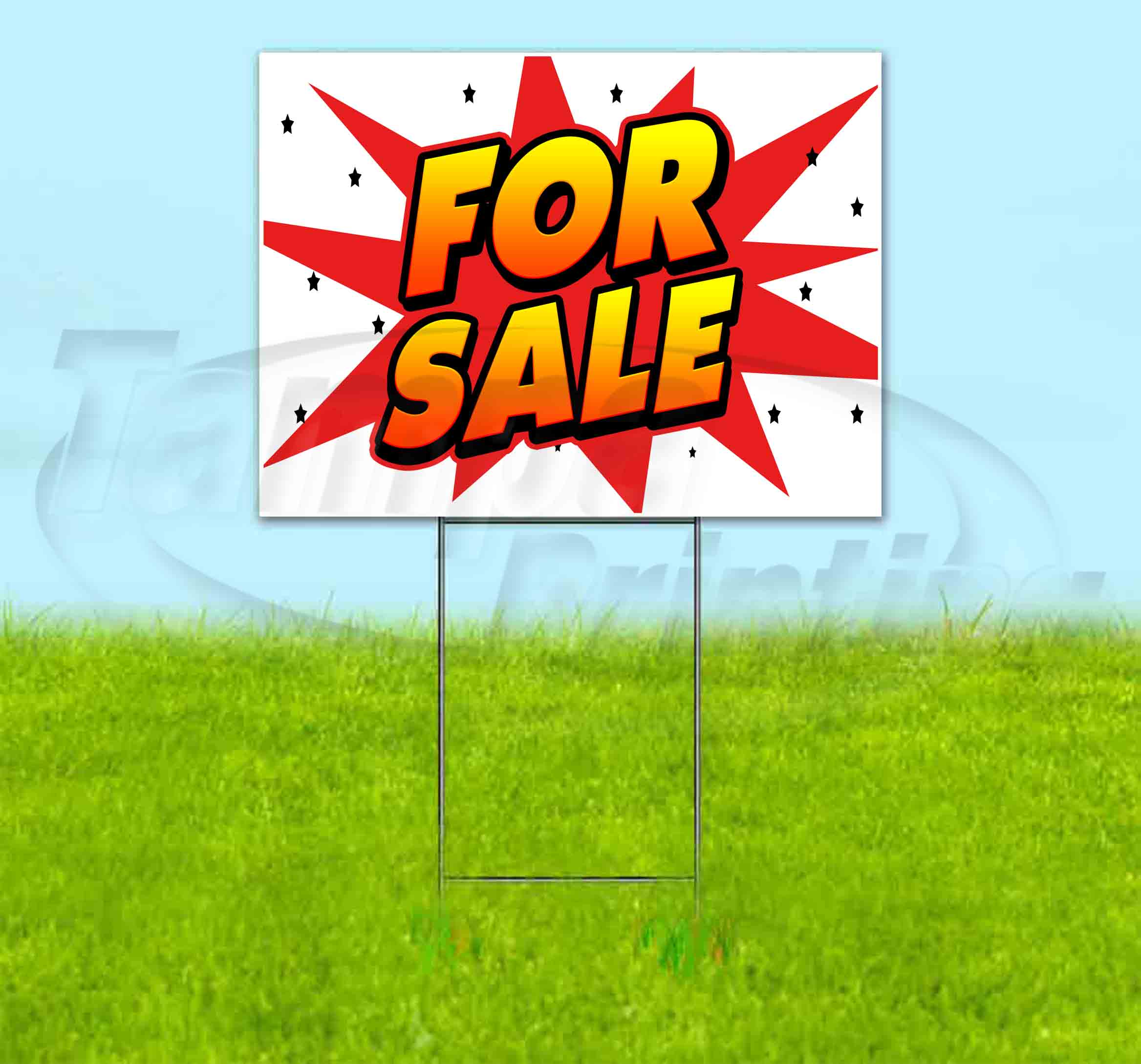 For Sale (18" x 24") Yard Sign, Includes Metal Step Stake
