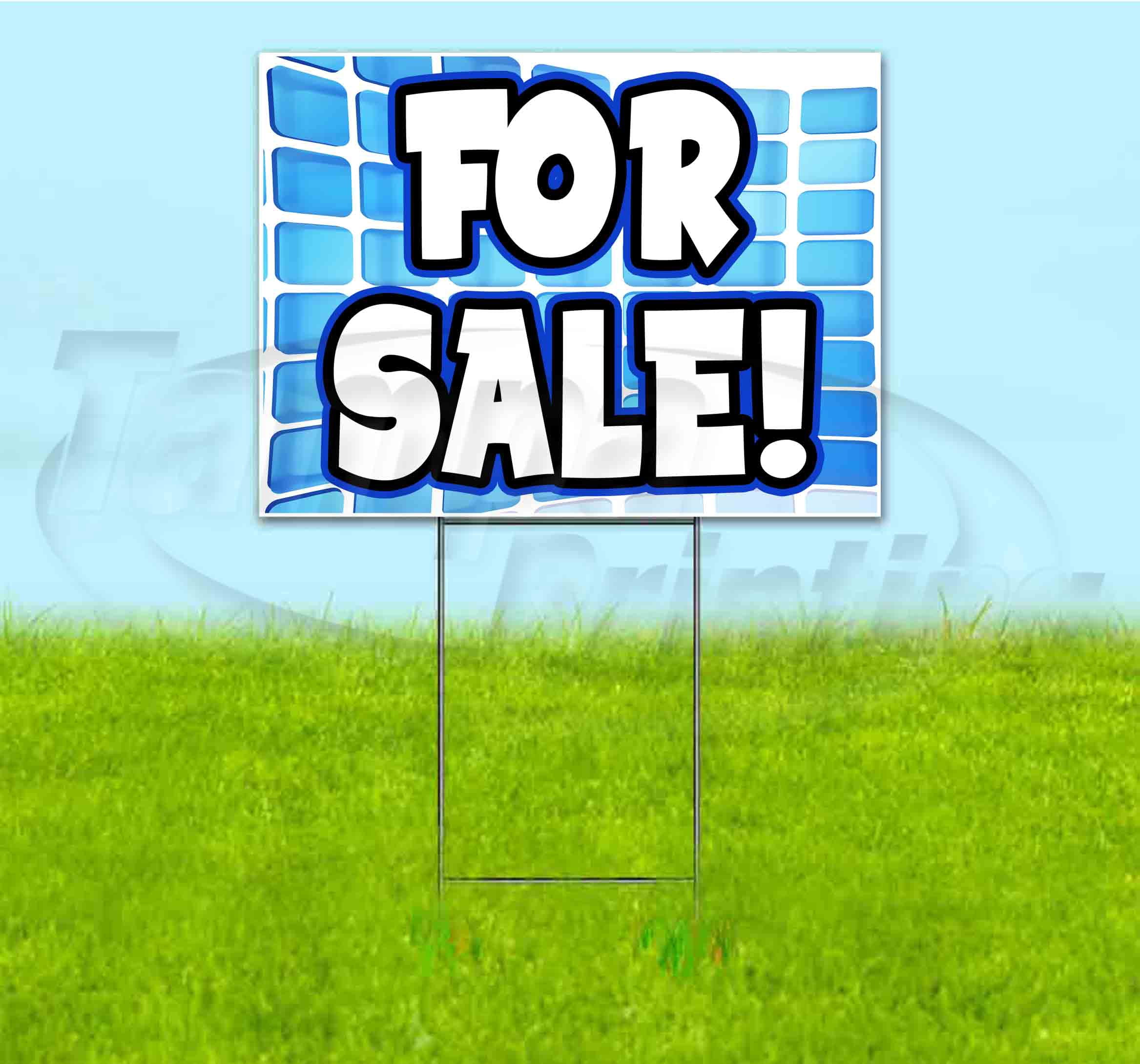 For Sale (18"x24") Corrugated Plastic Yard Sign, Bandit, Lawn, Decorations, New, Advertising, USA