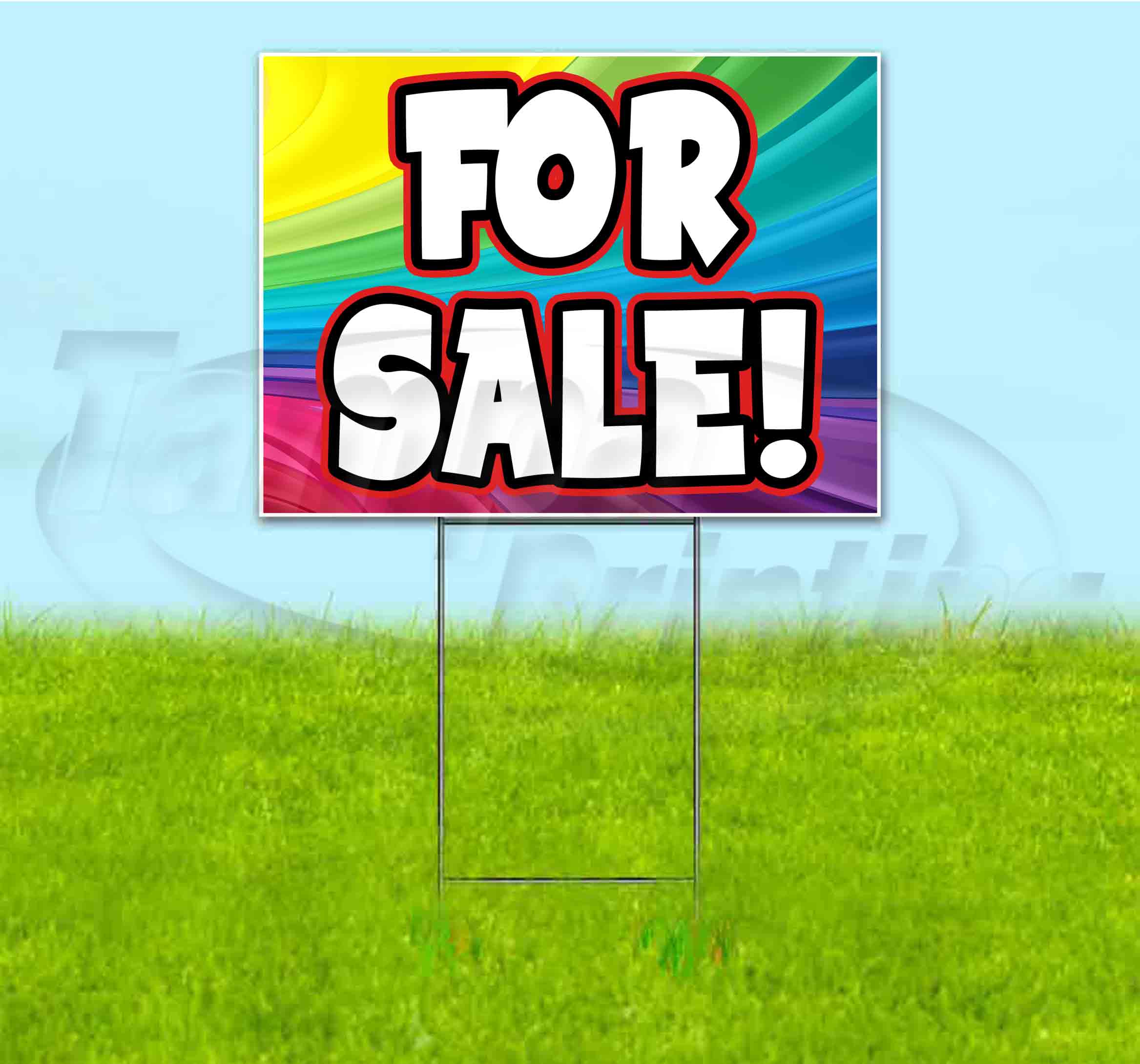 For Sale (18"x24") Corrugated Plastic Yard Sign, Bandit, Lawn, Decorations, New, Advertising, USA