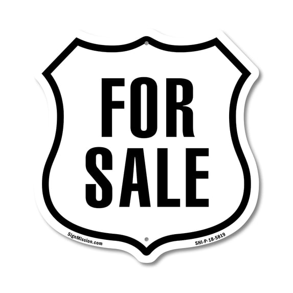 For Sale (5 Pack) 12 inch X 12 inch Shield-Shaped Rust-Free Aluminum Metal Signs Weather Resistant Made in the USA